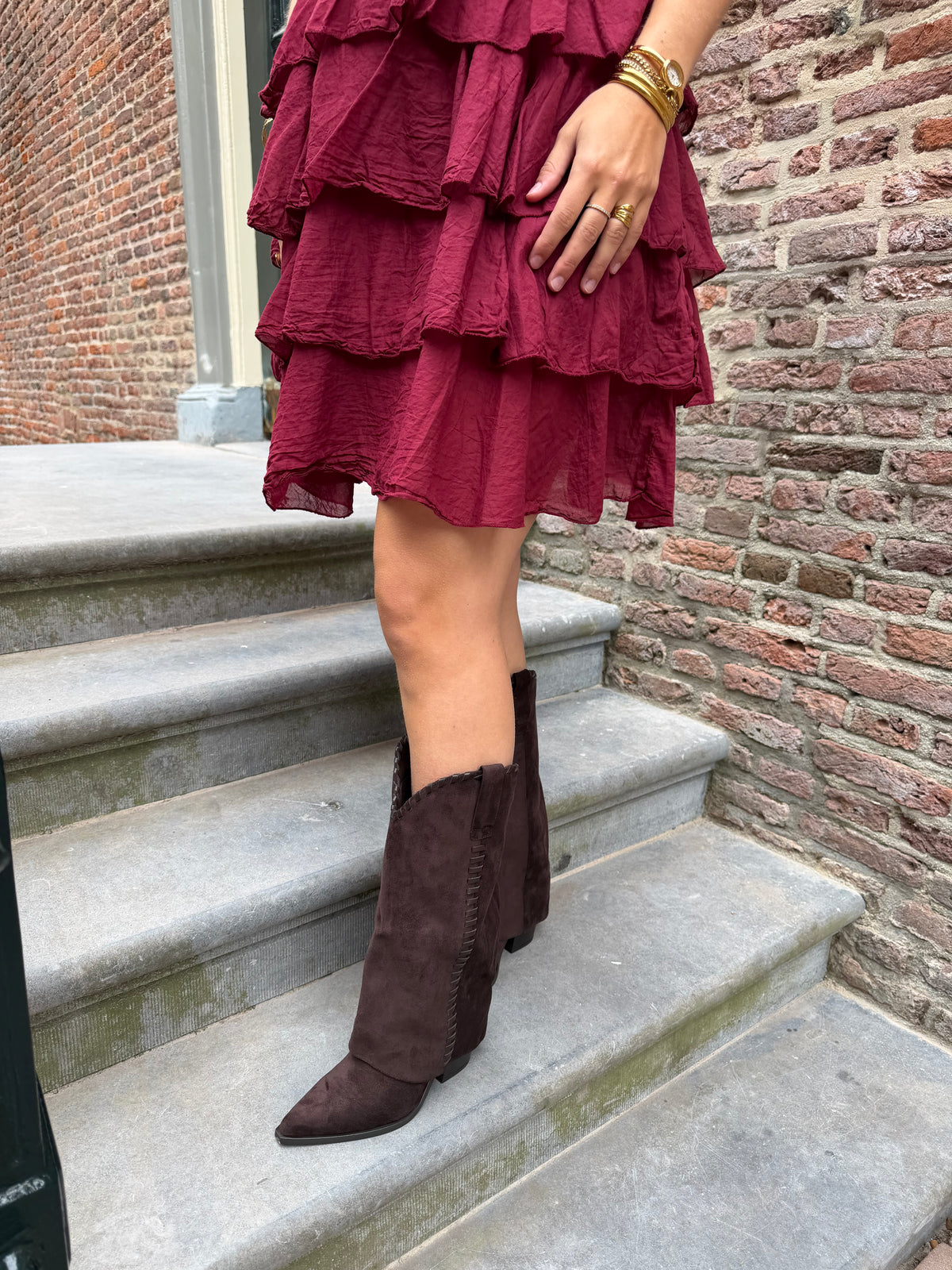 Boots Jade Overlay Brown voor dames