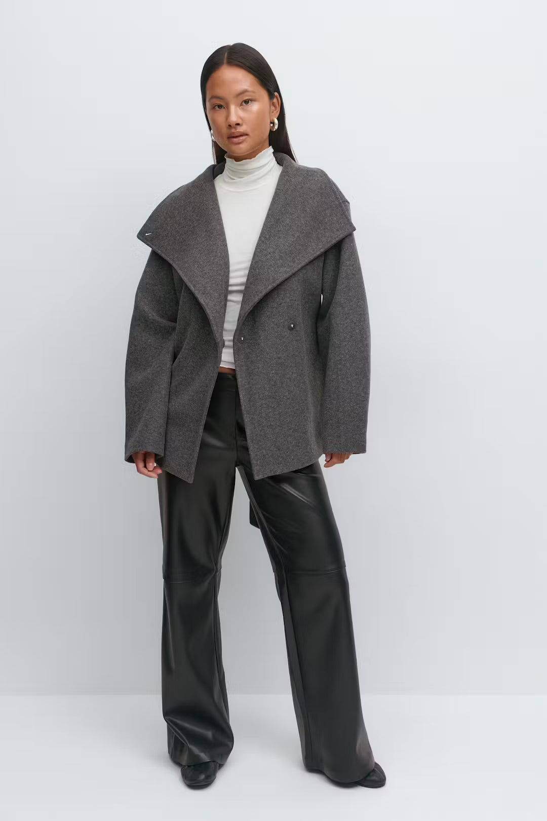 Jas High Neck Grijs voor dames
