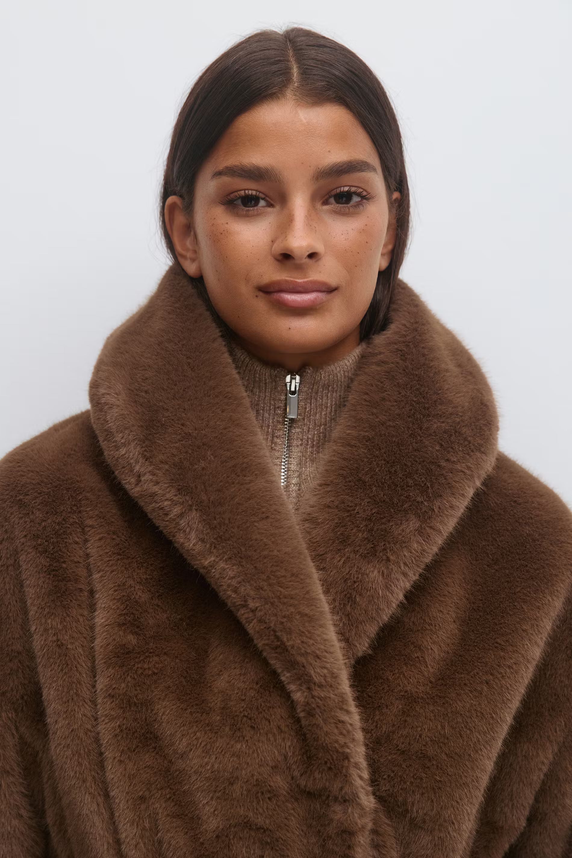 Jas Faux Fur Bruin voor dames
