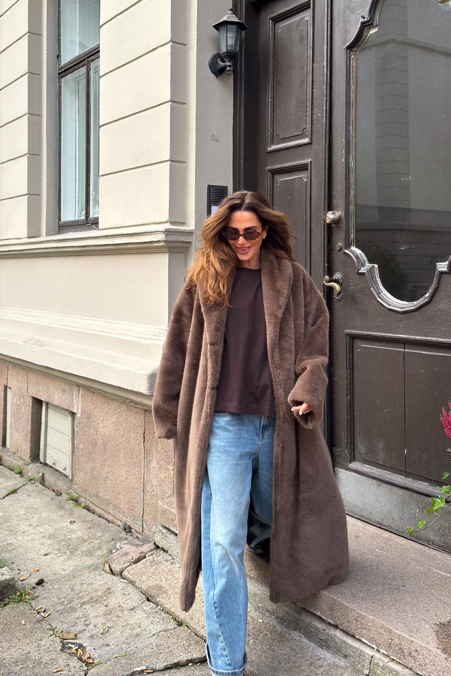 Jas Faux Fur Bruin voor dames