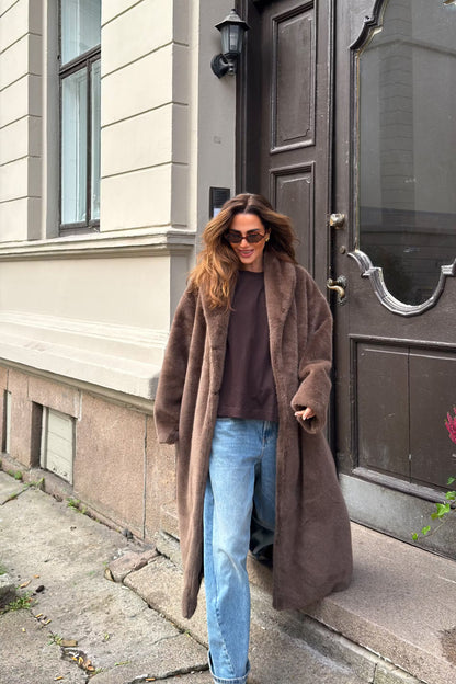 Jas Faux Fur Bruin voor dames