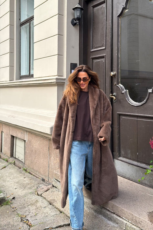 Jas Faux Fur Bruin voor dames