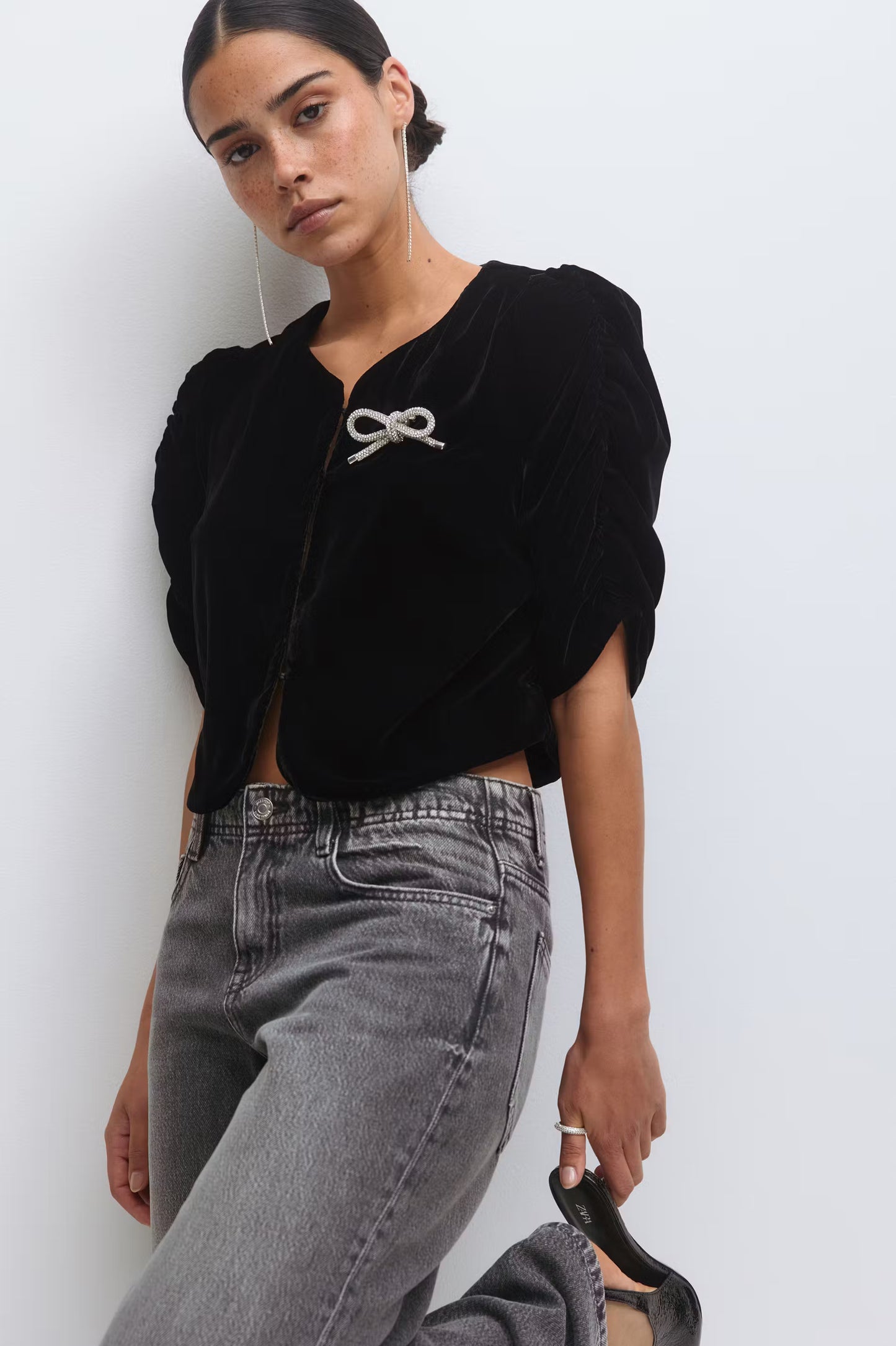 Top Velvet Zwart voor dames