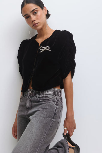 Top Velvet Zwart voor dames