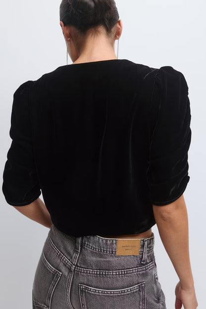 Top Velvet Zwart voor dames