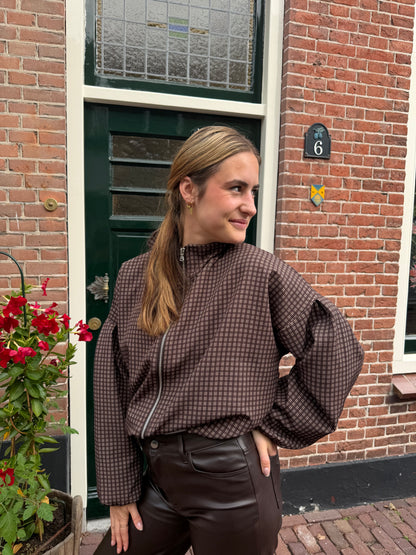 Jacket Julia Check Brown voor dames