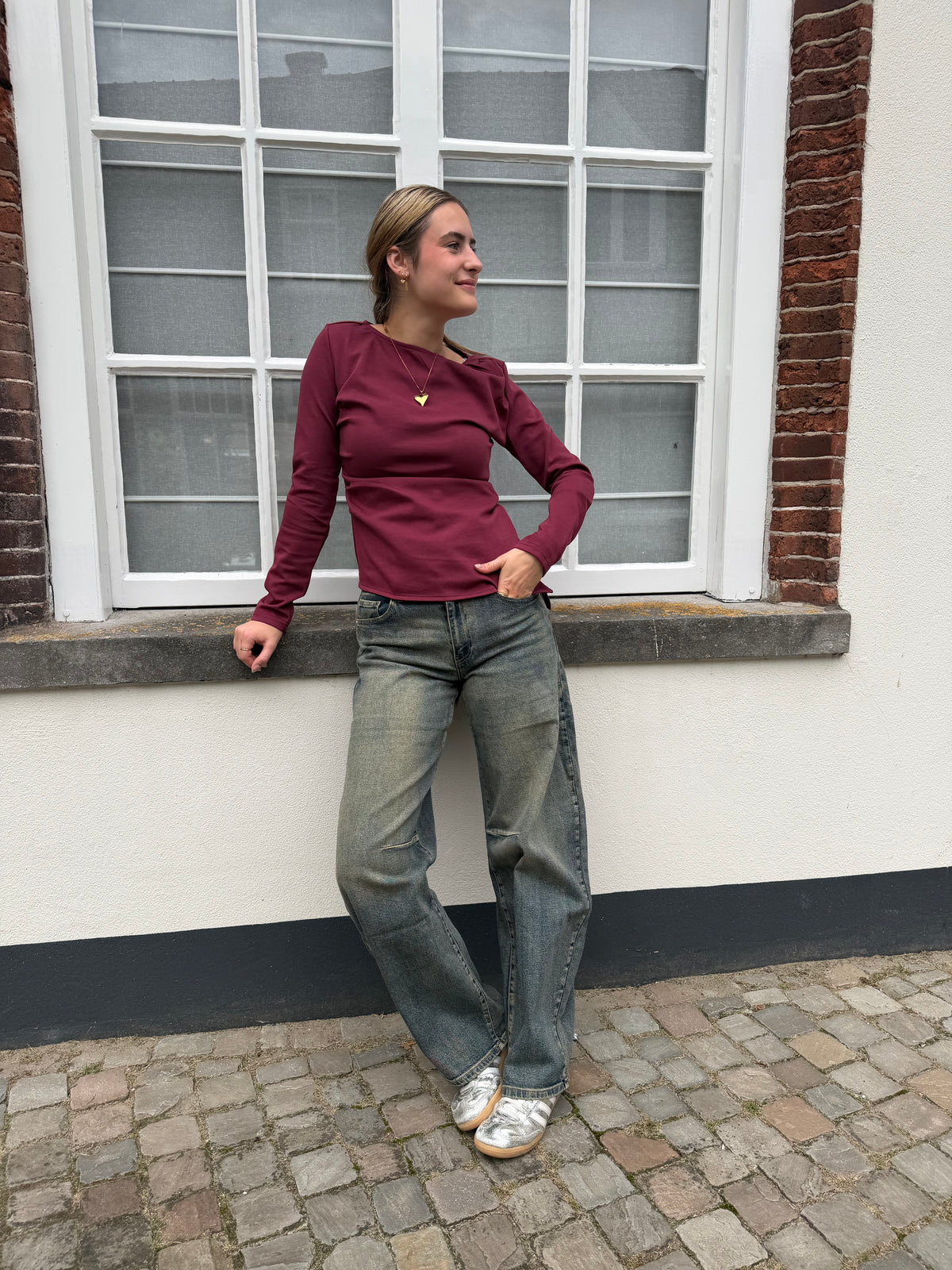 Jeans Elles Balloon Washed Blue voor dames