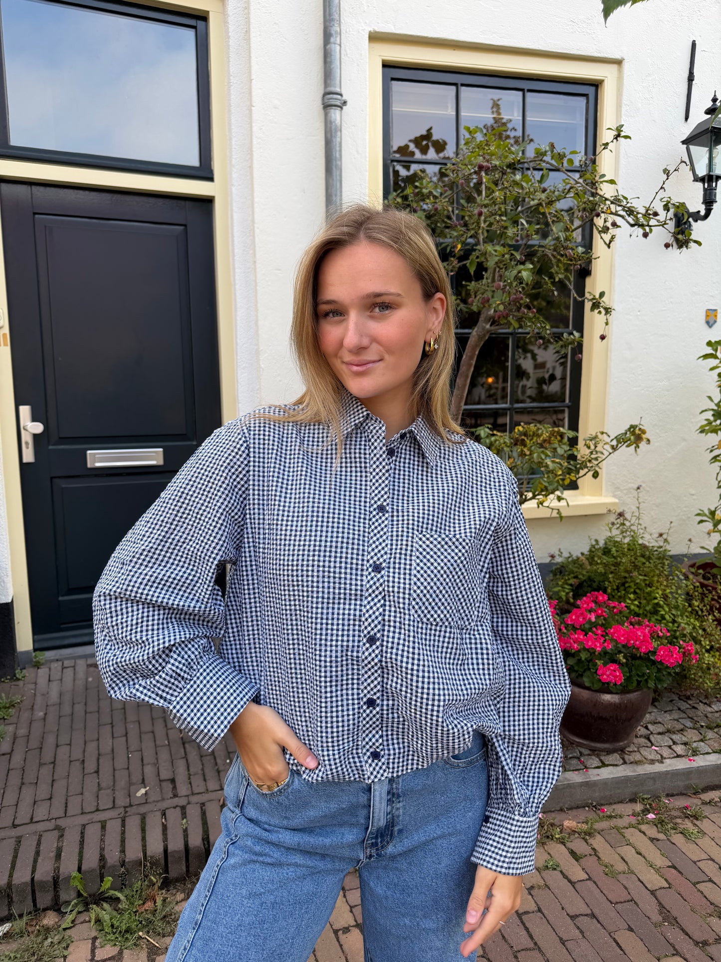 Blouse Dana Check Blue voor dames