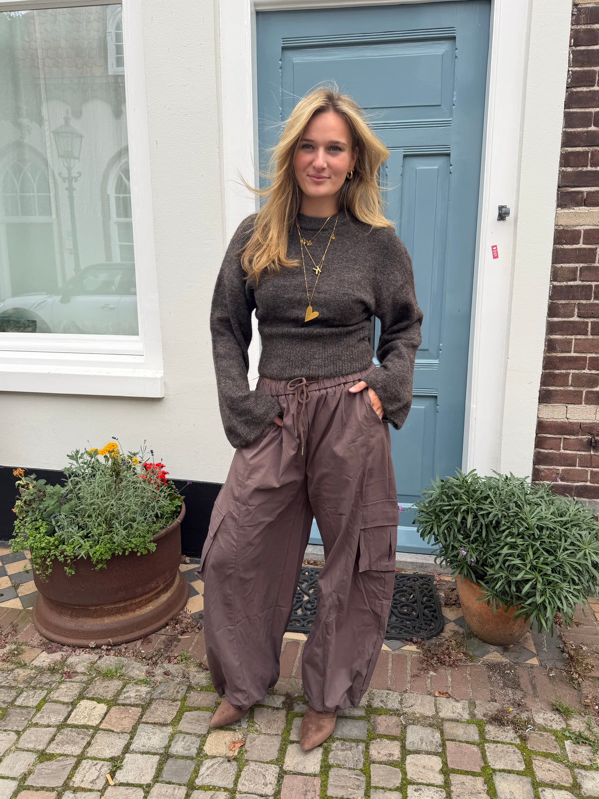 Pants Mia Cargo Brown voor dames