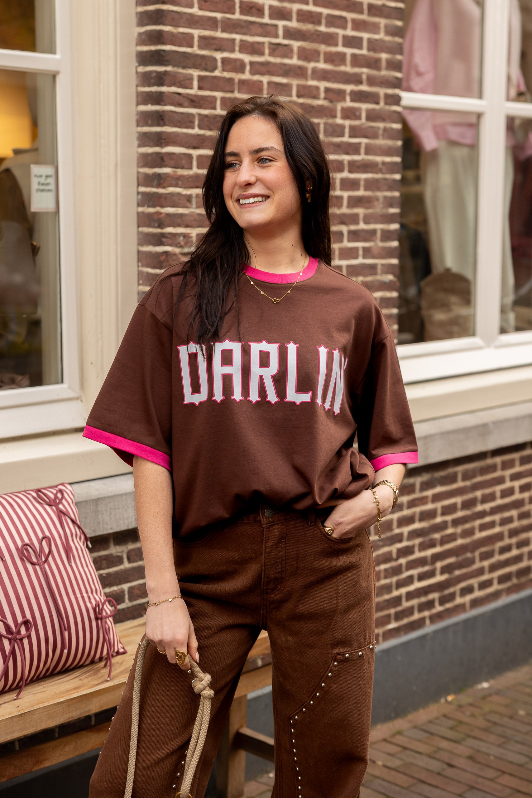 T-shirt Loui Bruin voor dames