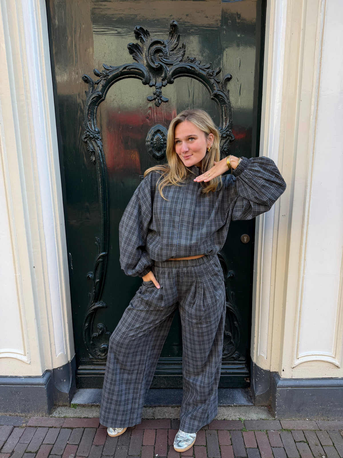 Jacket Skye Check Grey voor dames