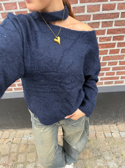 Knit Shanti Choker Blue voor dames
