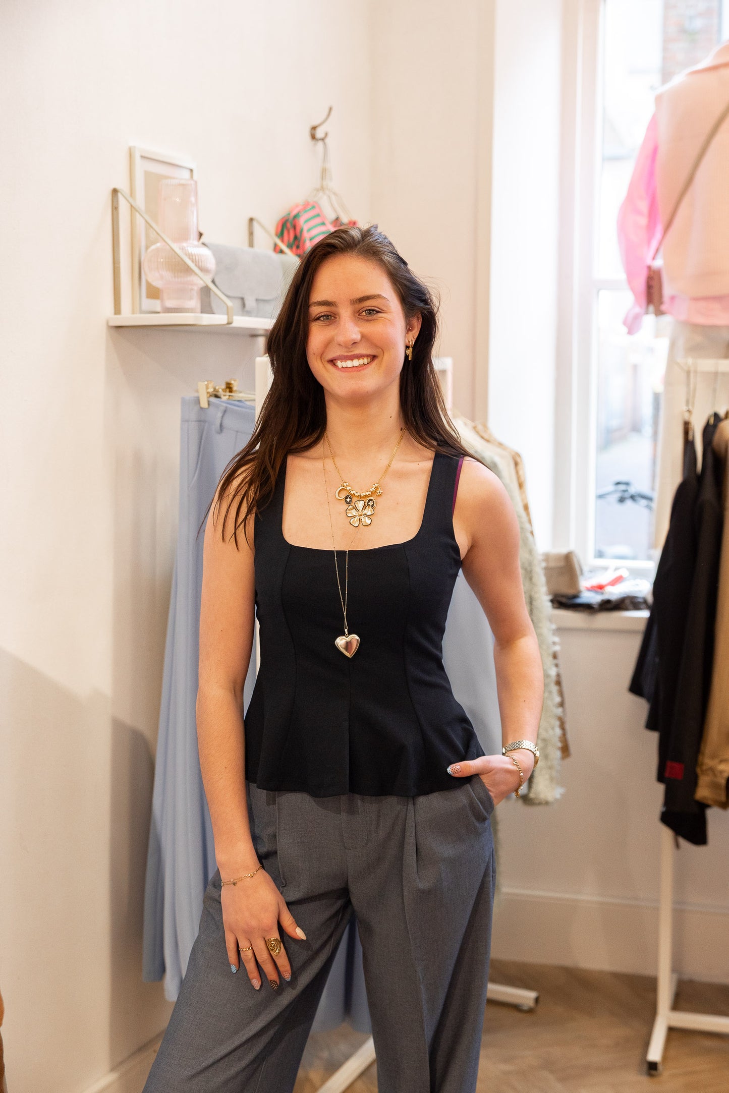 Top Peplum Zwart voor dames