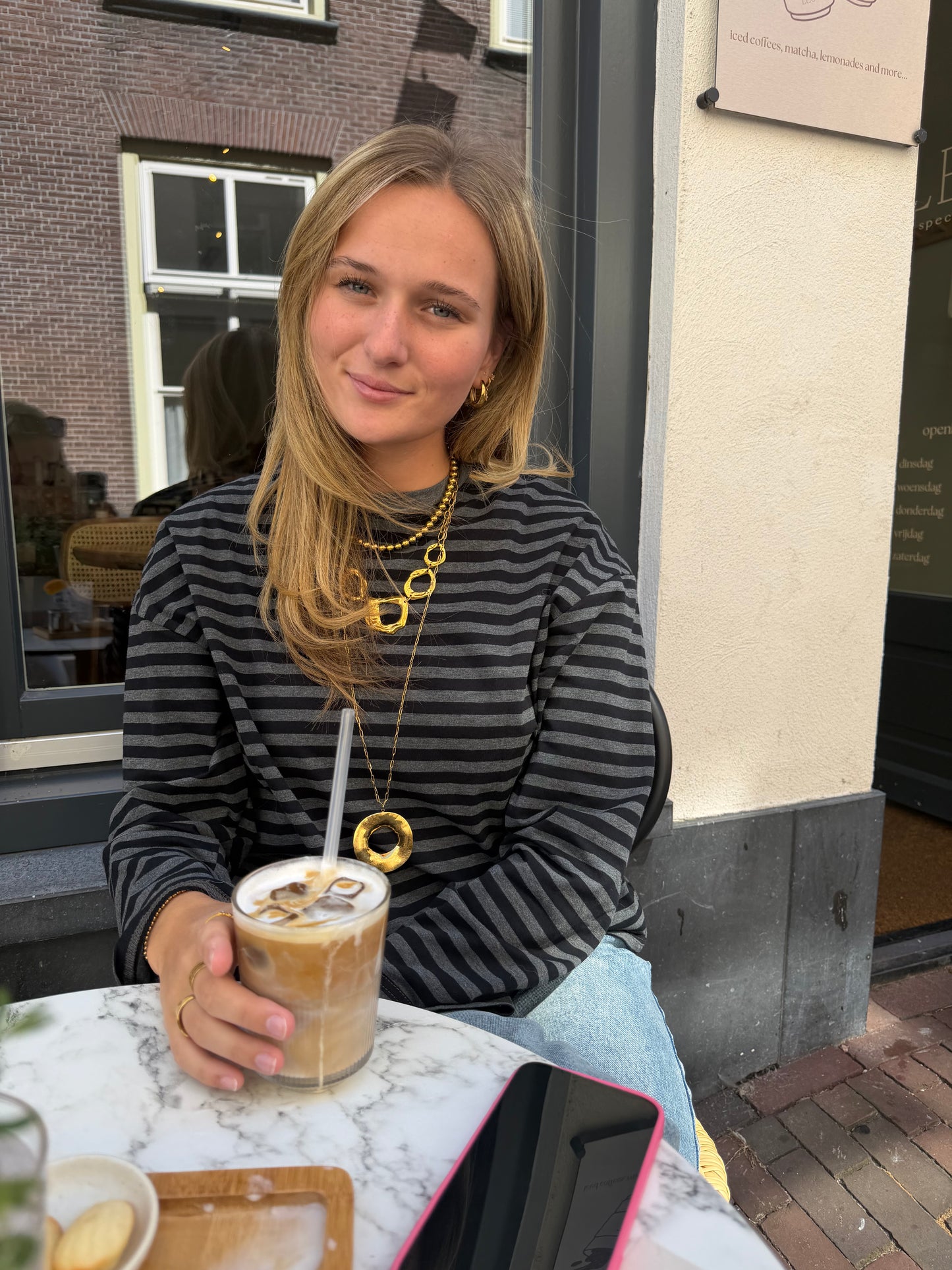 Longsleeve Stripes Grey voor dames