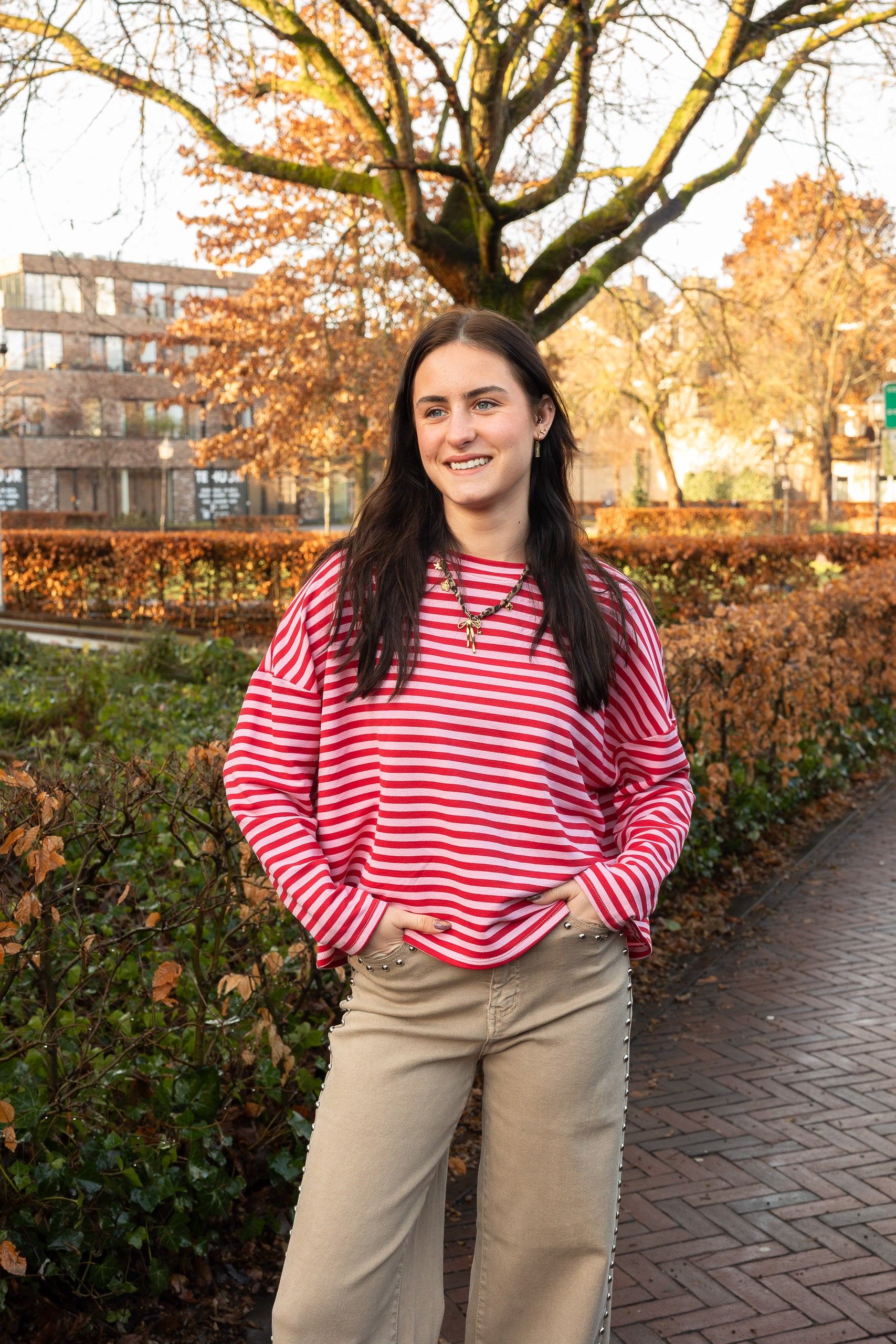 Jeans Studs Beige Voor Dames