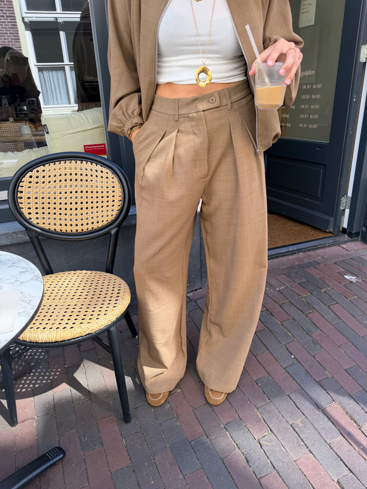 Pants Garwin Wide Leg Sand voor dames