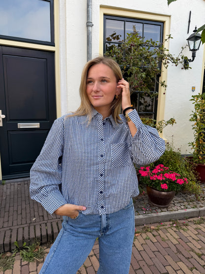 Blouse Dana Check Blue voor dames