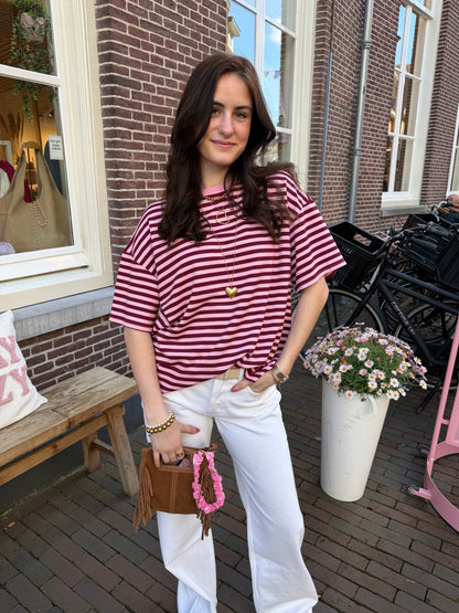 T-shirt Fien Bordeaux voor dames