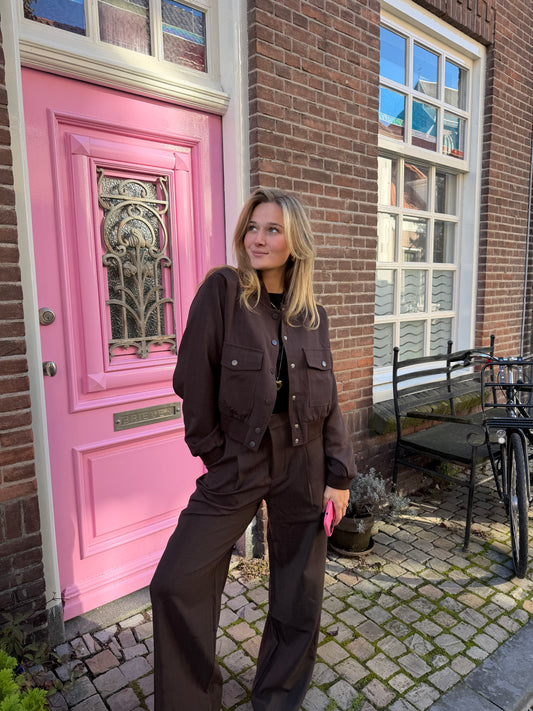 Jacket Garwin Button Brown voor dames