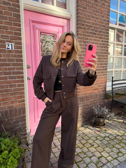 Jacket Garwin Button Brown voor dames