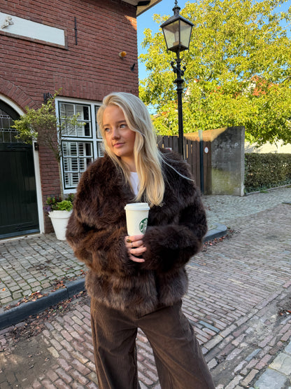Jacket Mira Furr Brown voor dames