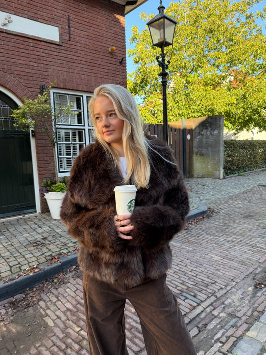 Jacket Mira Furr Brown voor dames