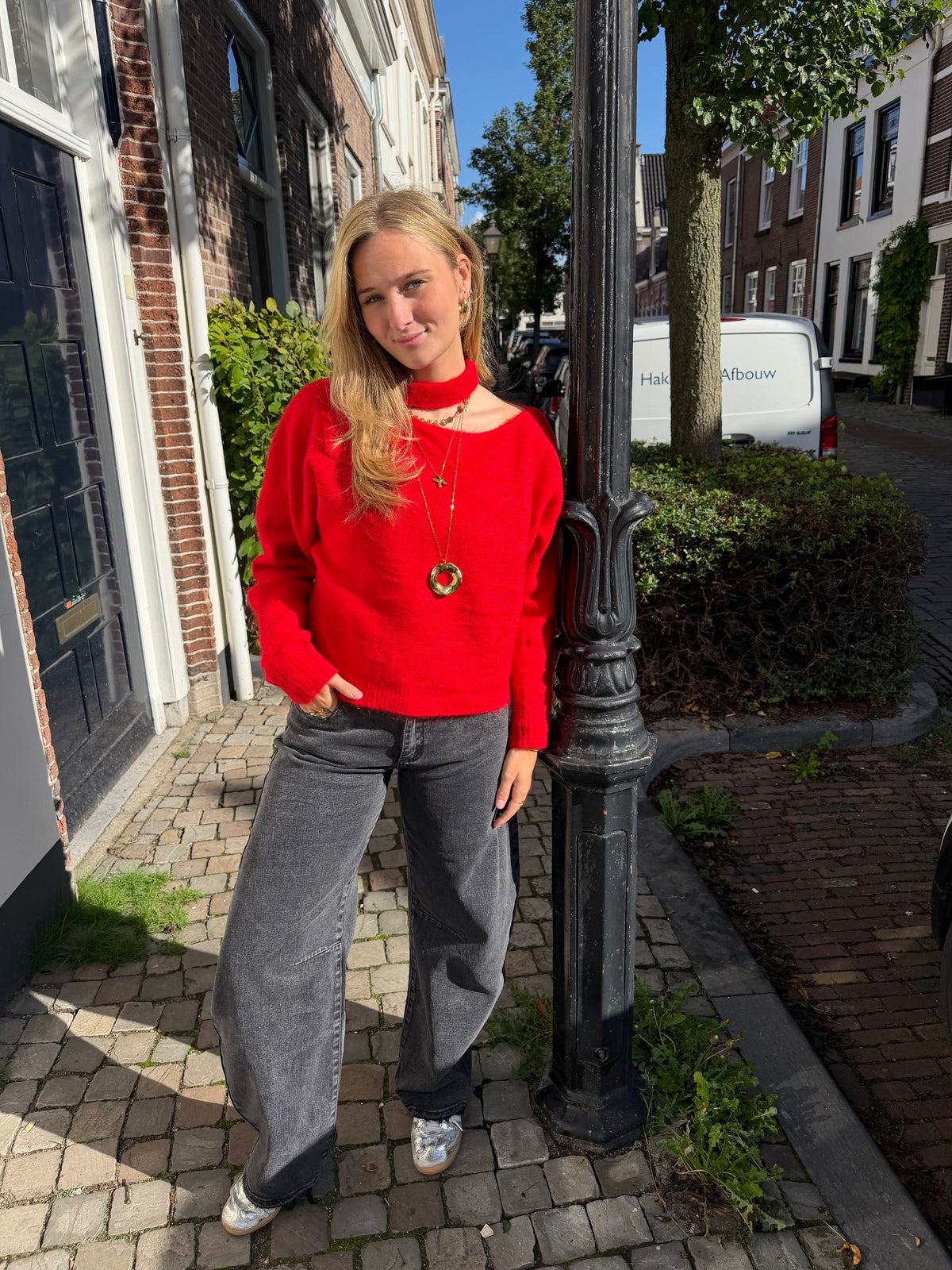 Knit Shanti Choker Red voor dames
