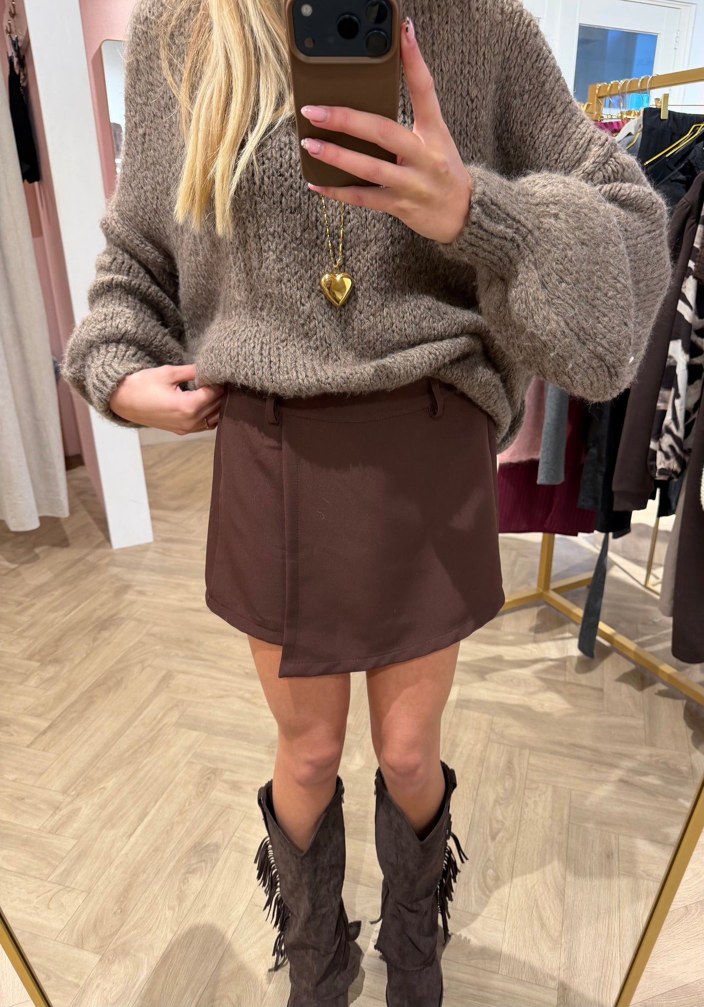 Skort Daisy Bruin voor dames