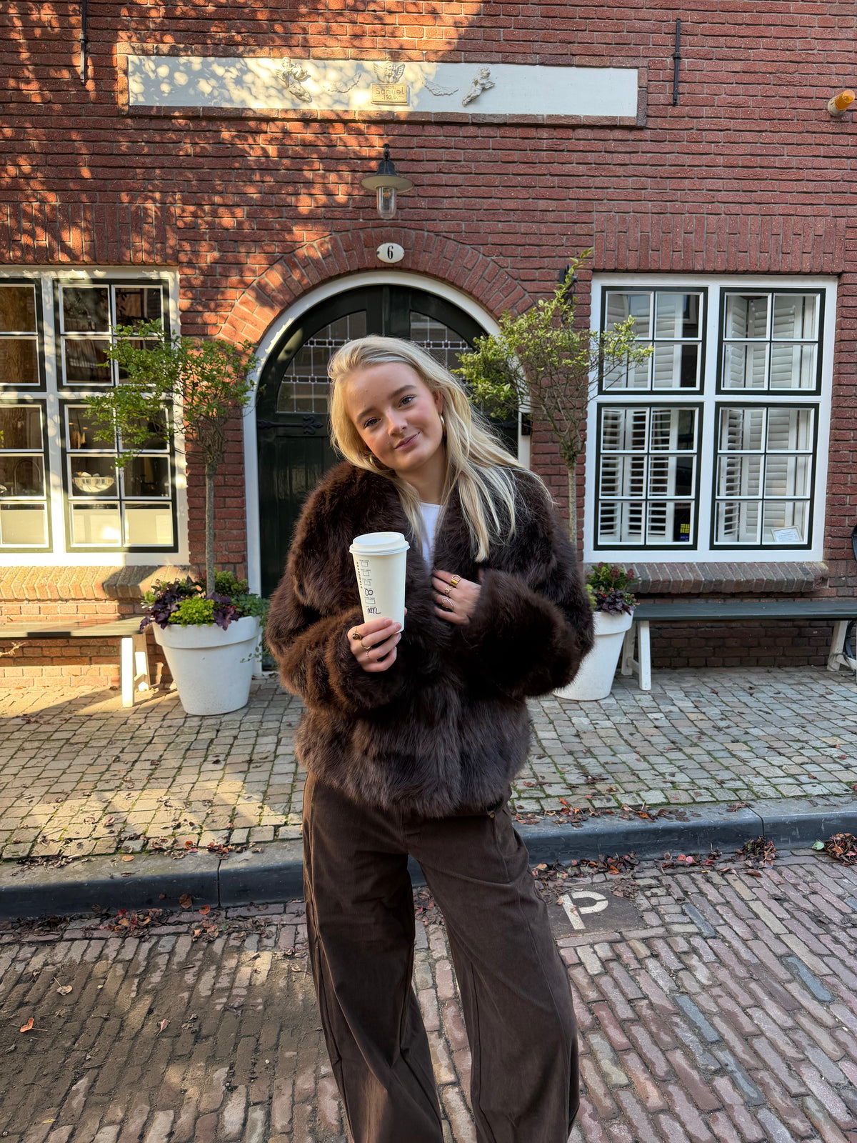 Jacket Mira Furr Brown voor dames
