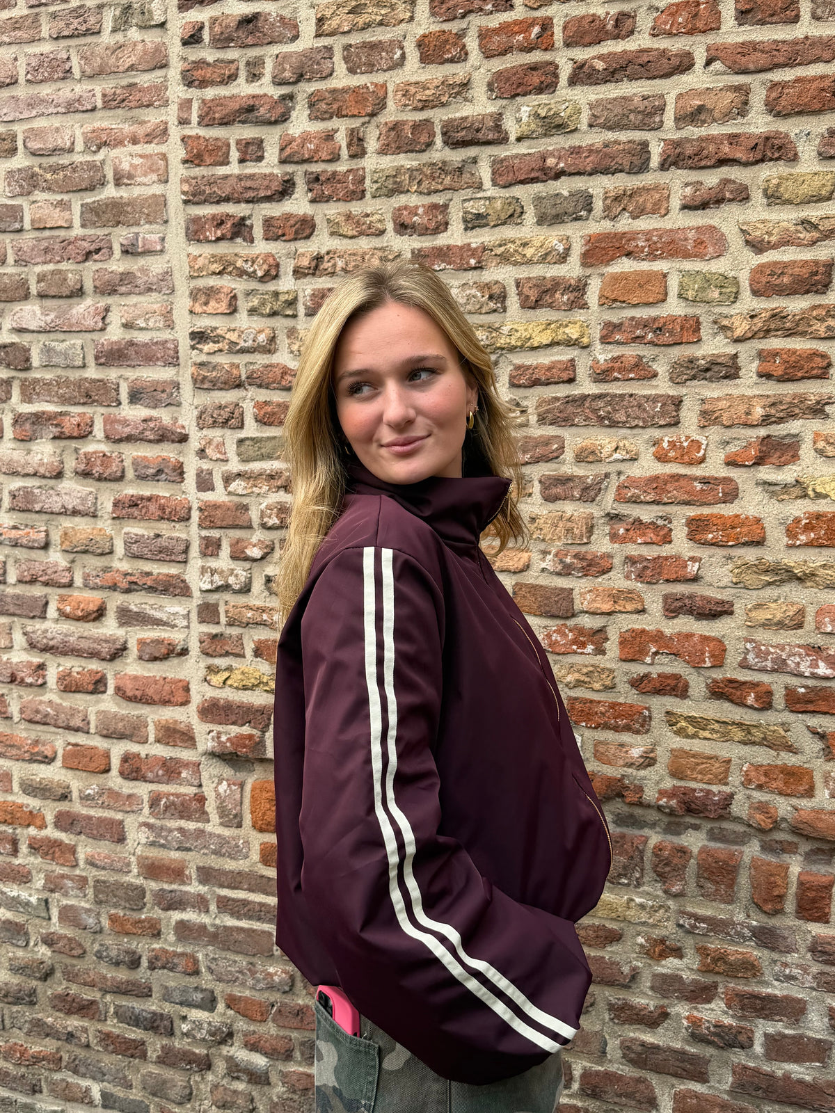 Jacket Indy Stripe Bordeaux voor dames