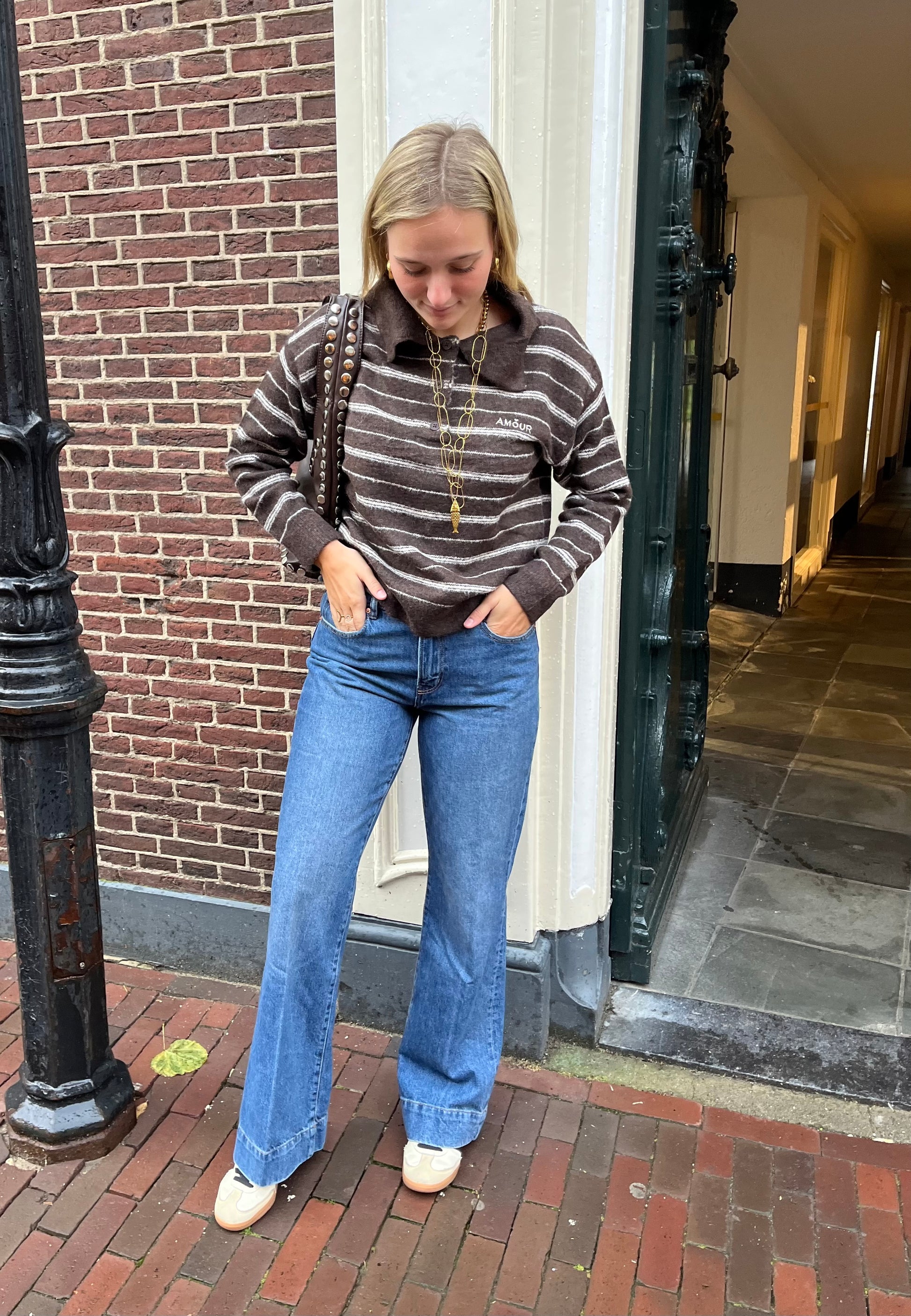 Trui Zoe Bruin voor dames