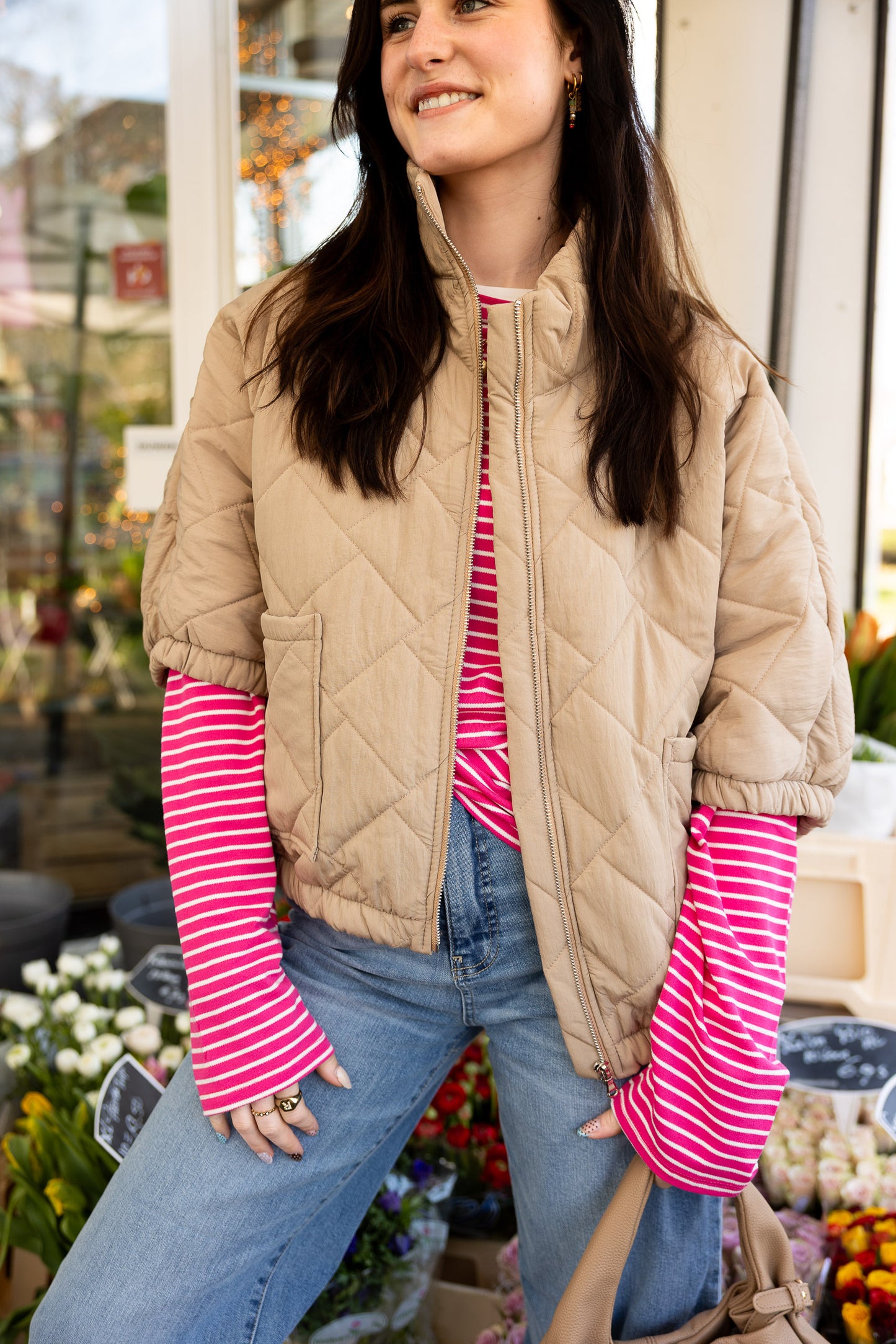 Bodywarmer Lotta Beige voor dames