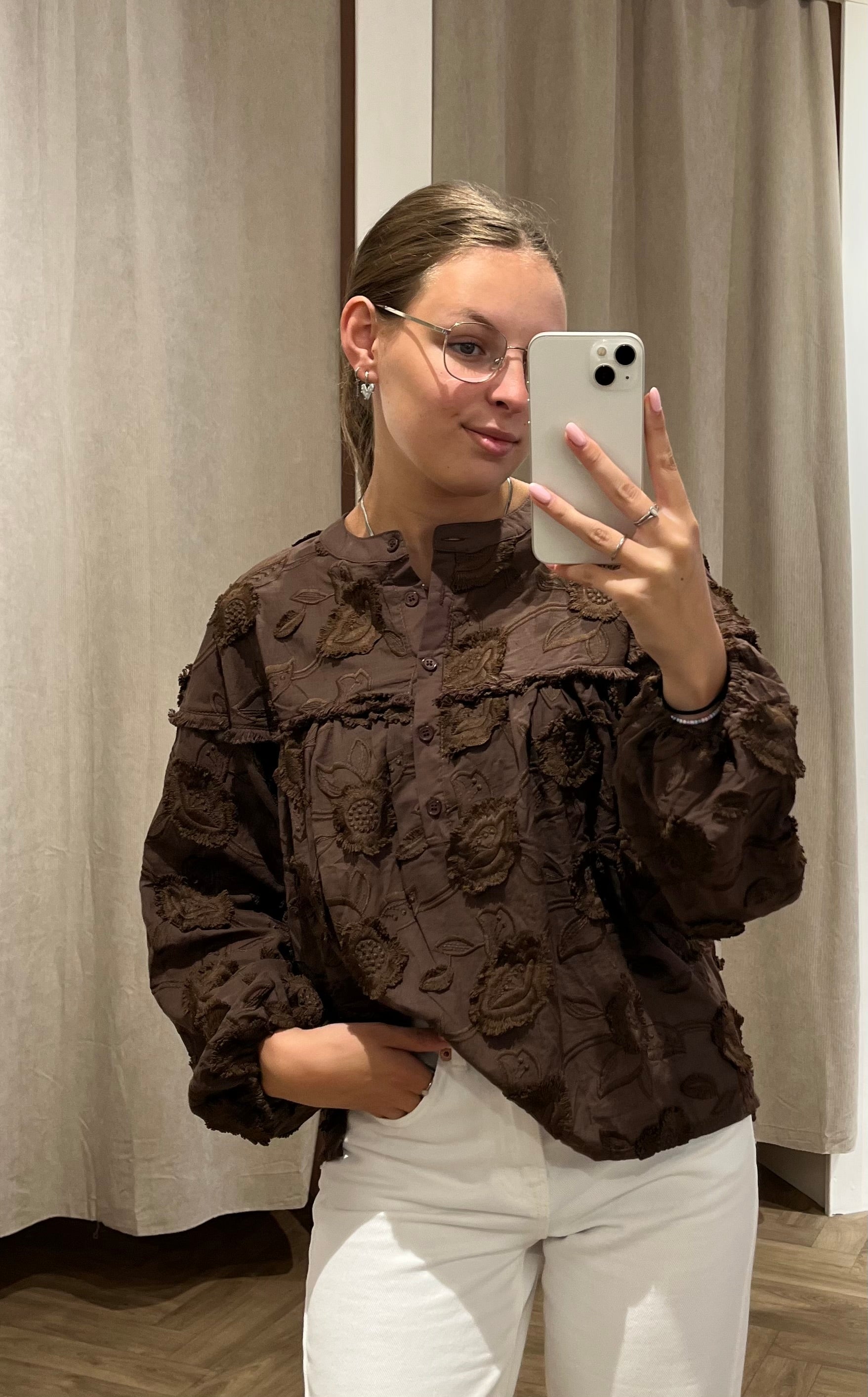 Blouse Vivian Bruin voor dames
