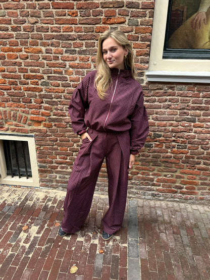 Jacket Julia Check Bordeaux voor dames