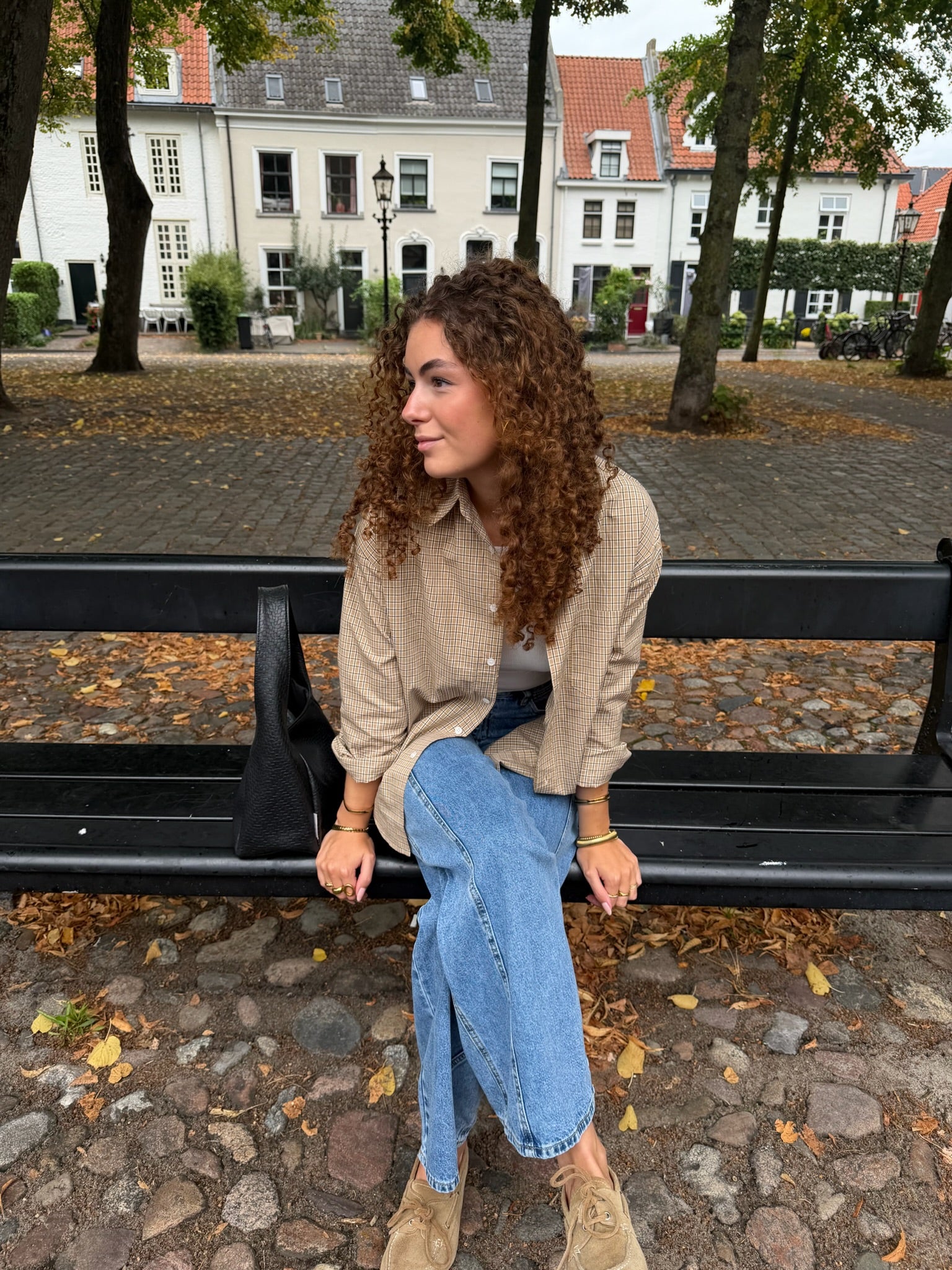 Blouse Joelle Check Beige voor dames