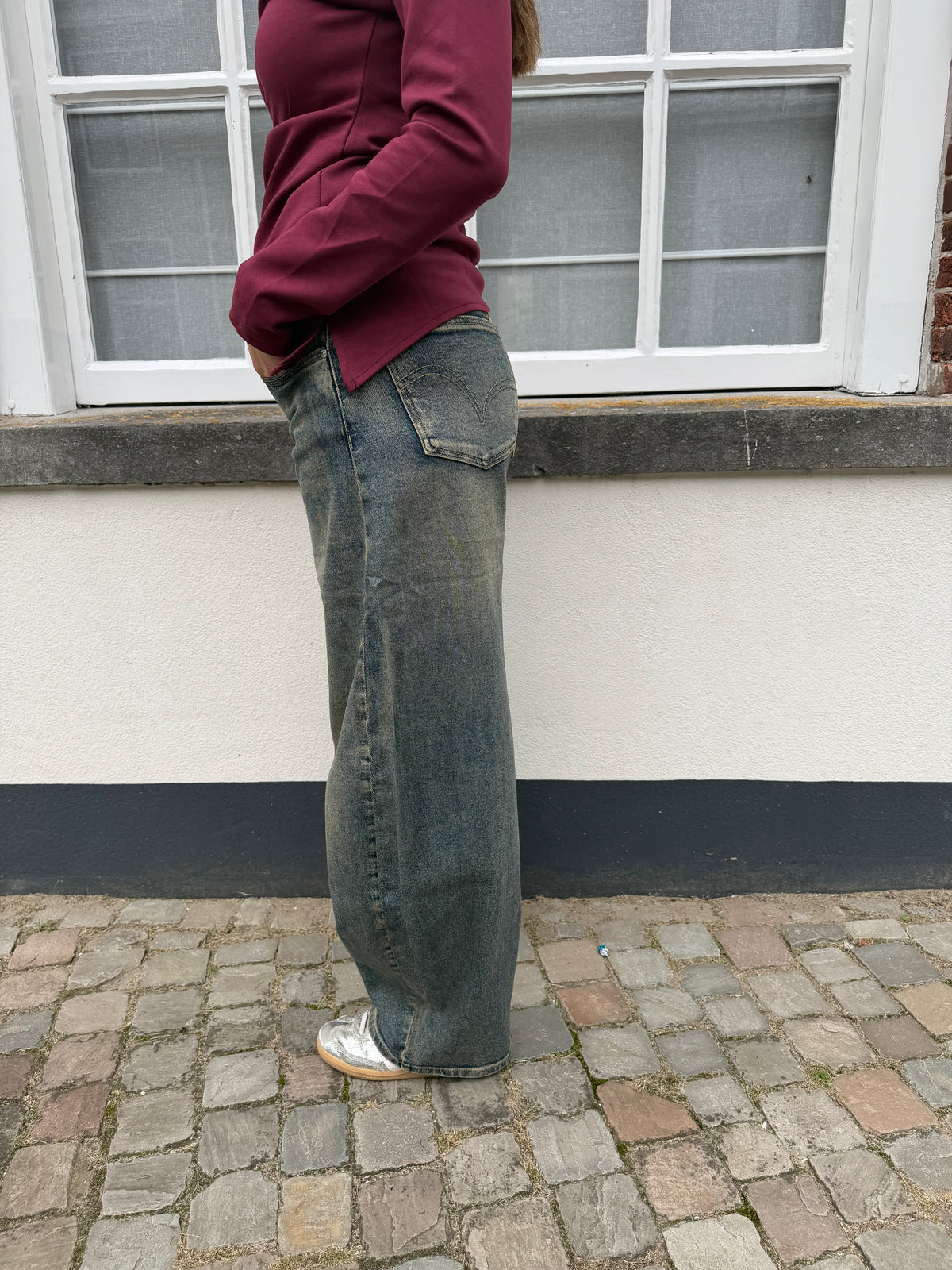 Jeans Elles Balloon Washed Blue voor dames