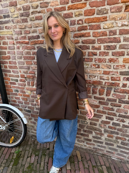 Blazer Roza Oversized Brown voor dames
