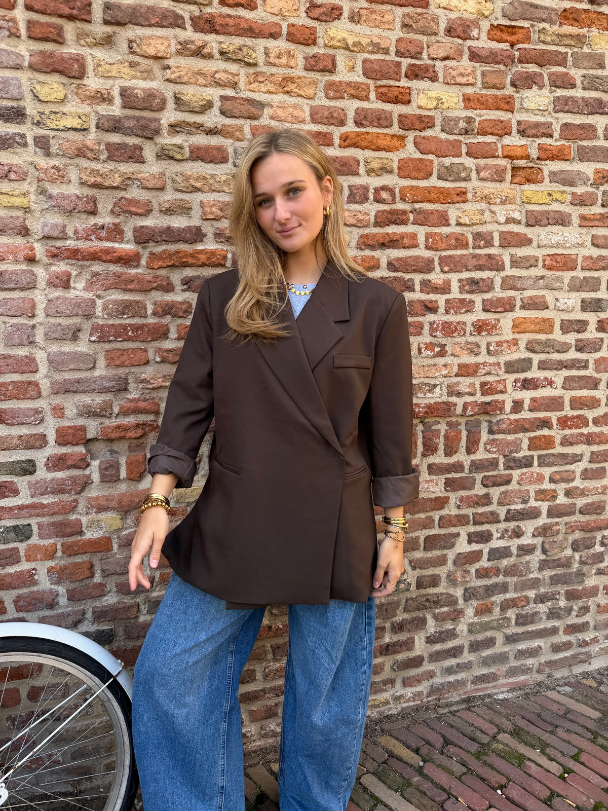 Blazer Roza Oversized Brown voor dames