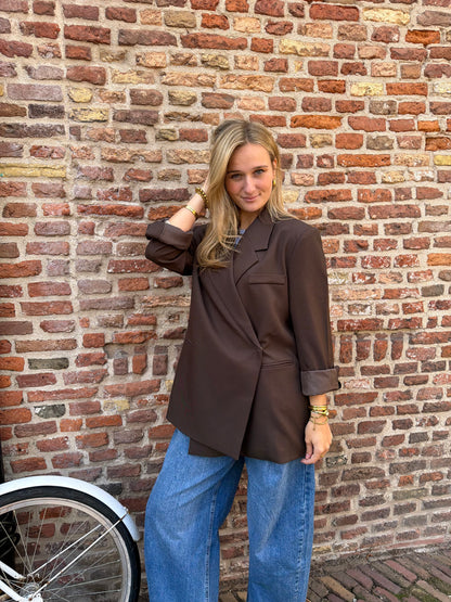 Blazer Roza Oversized Brown voor dames