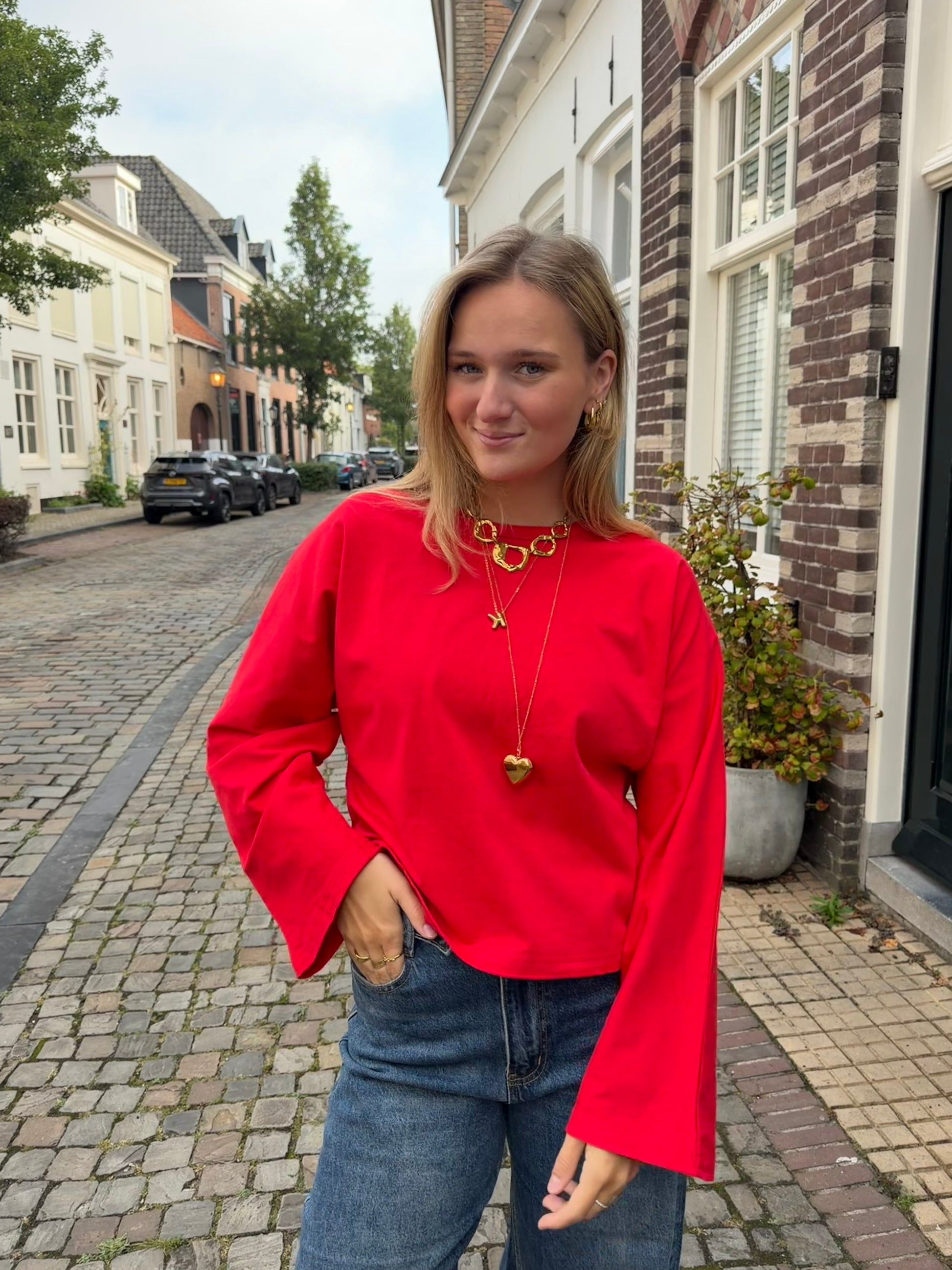 Longsleeve Villy Red voor dames