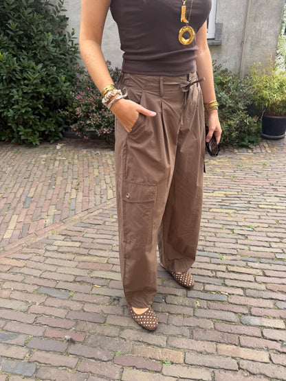 Pants Roos Cargo Brown voor dames