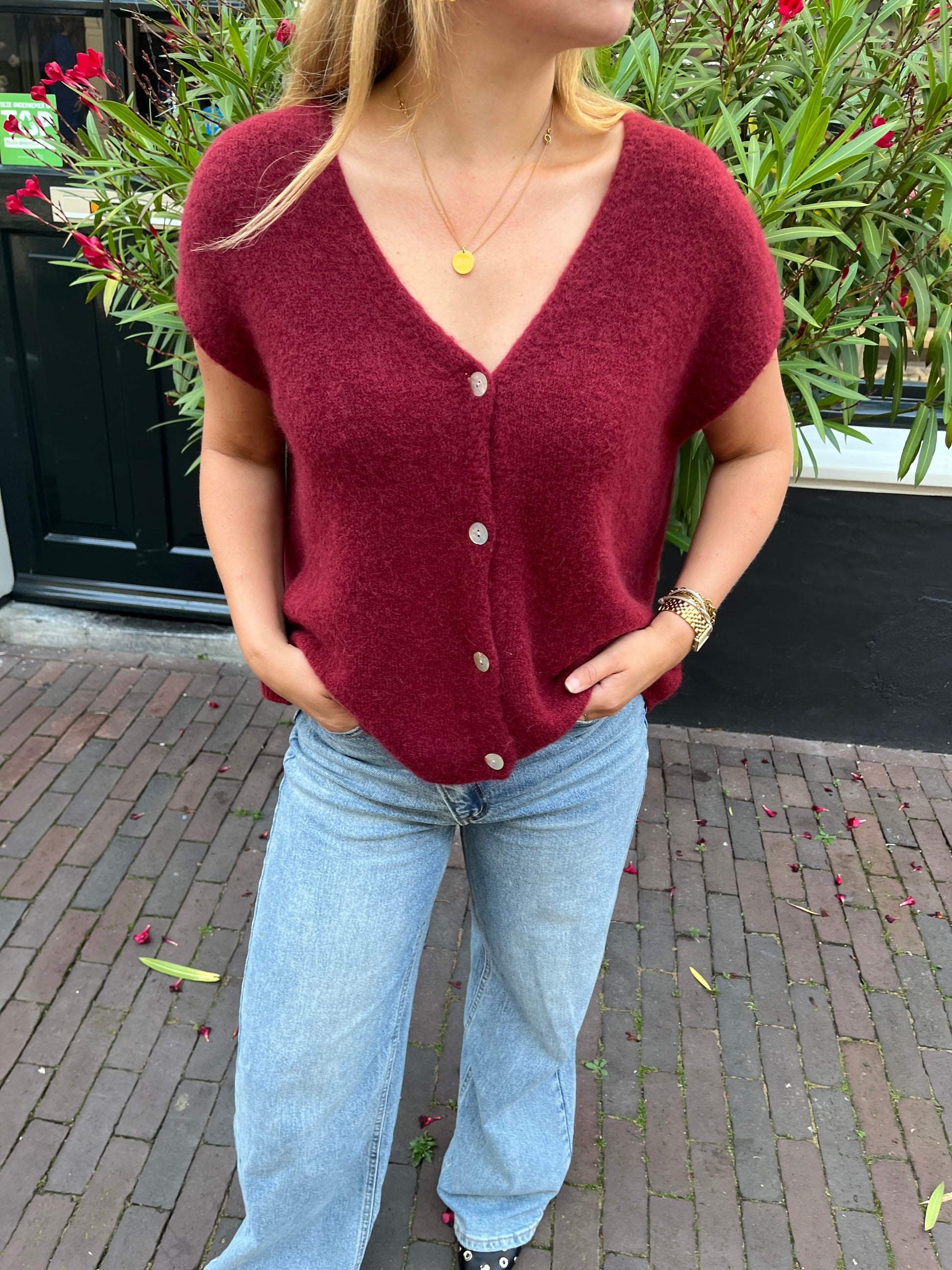Gilet Elin Bordeaux voor dames
