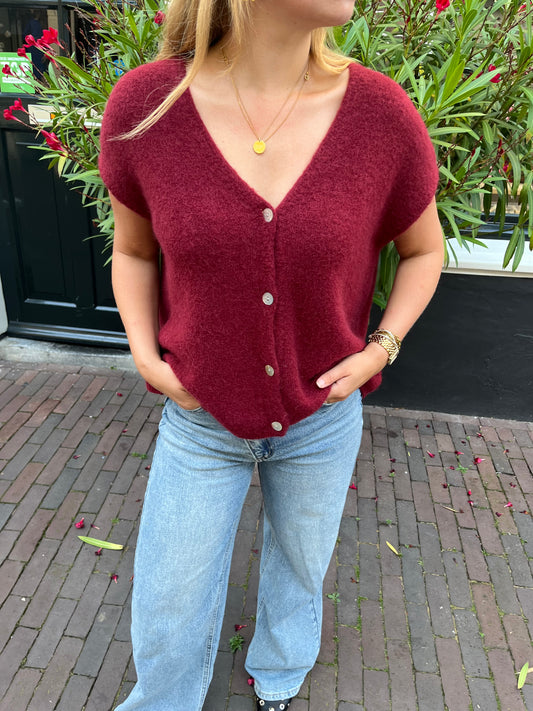 Gilet Elin Bordeaux voor dames