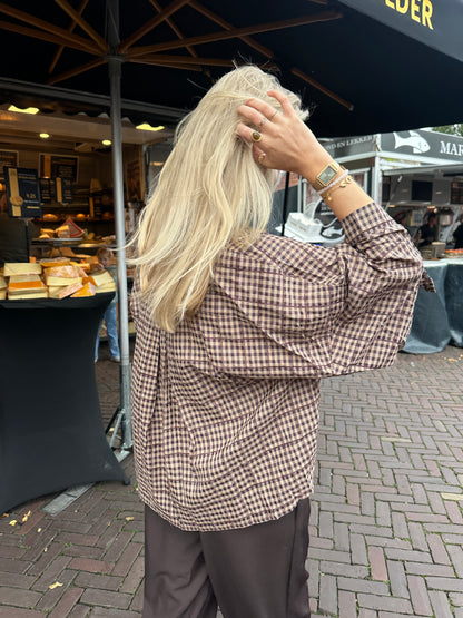 Blouse Riley Check Brown voor dames