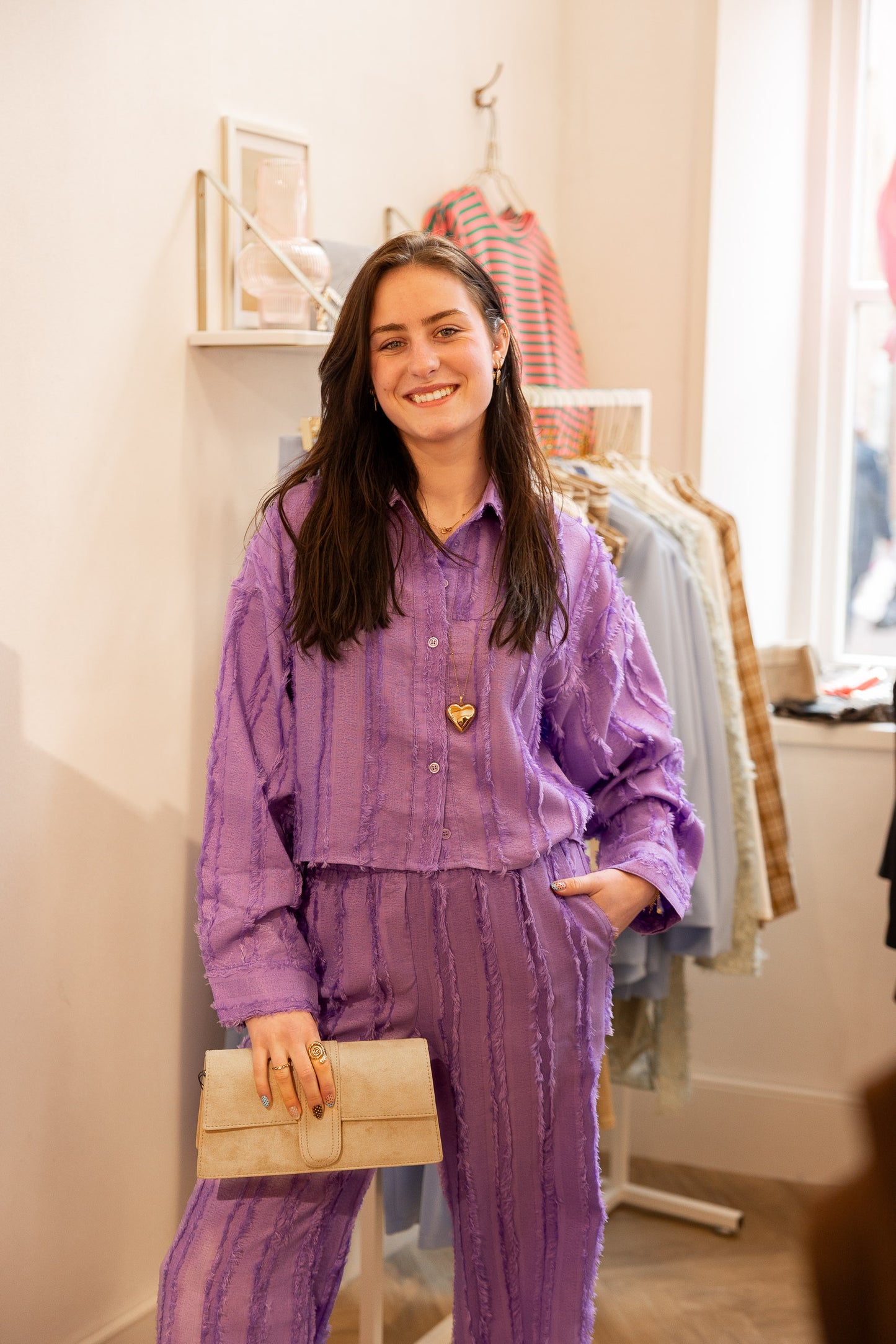 Blouse Saden Lila voor dames