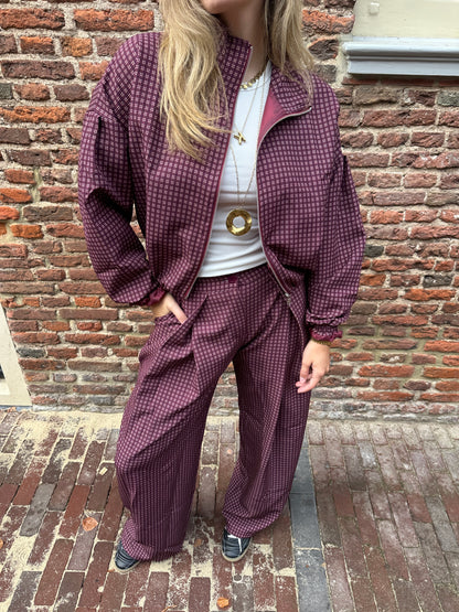Jacket Julia Check Bordeaux voor dames