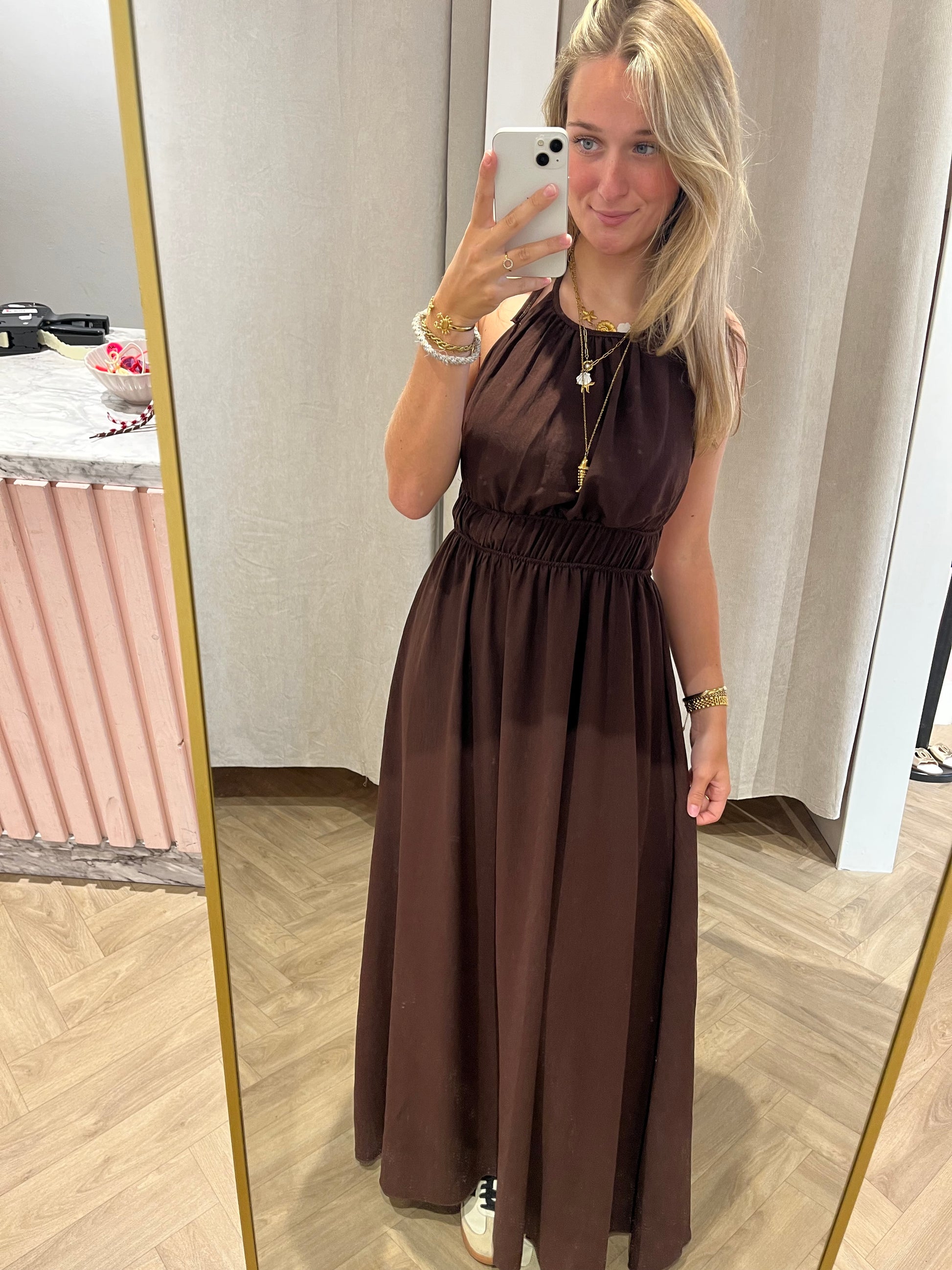 Jurk Felicia Bruin voor dames 