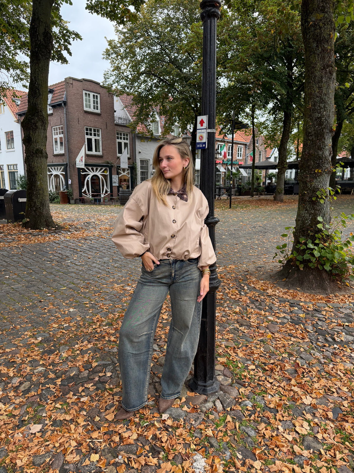 Jacket Siep Check Beige voor dames
