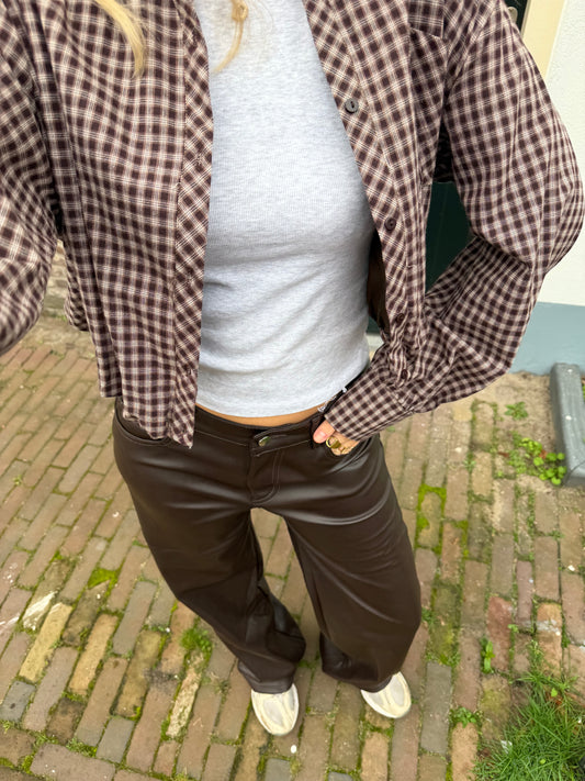 Blouse Noortje Check Brown voor dames