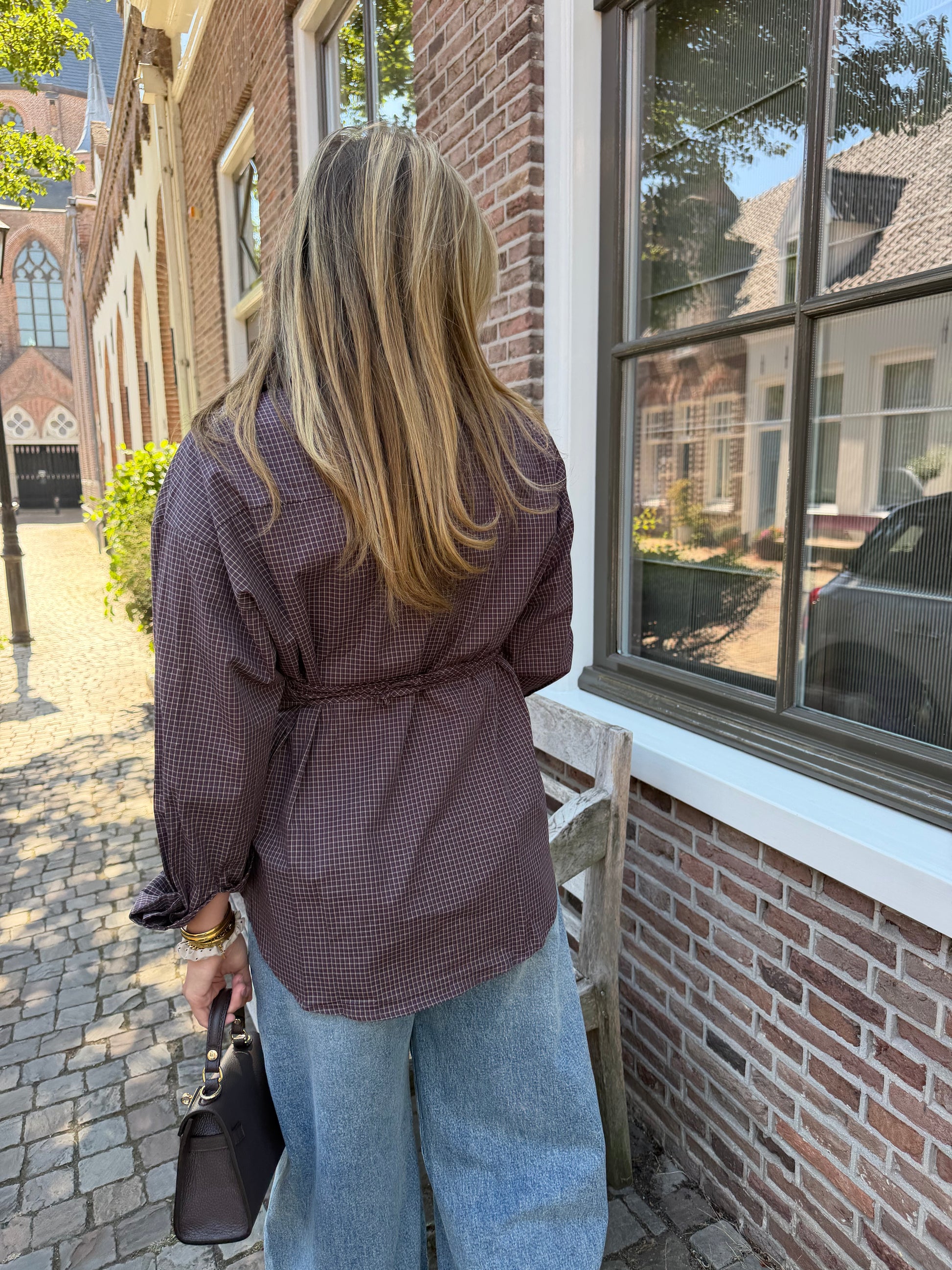 Blouse Bibi Check Brown voor dames